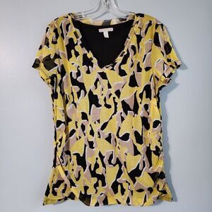 Dana Buchman V-Neck Short Sleeve